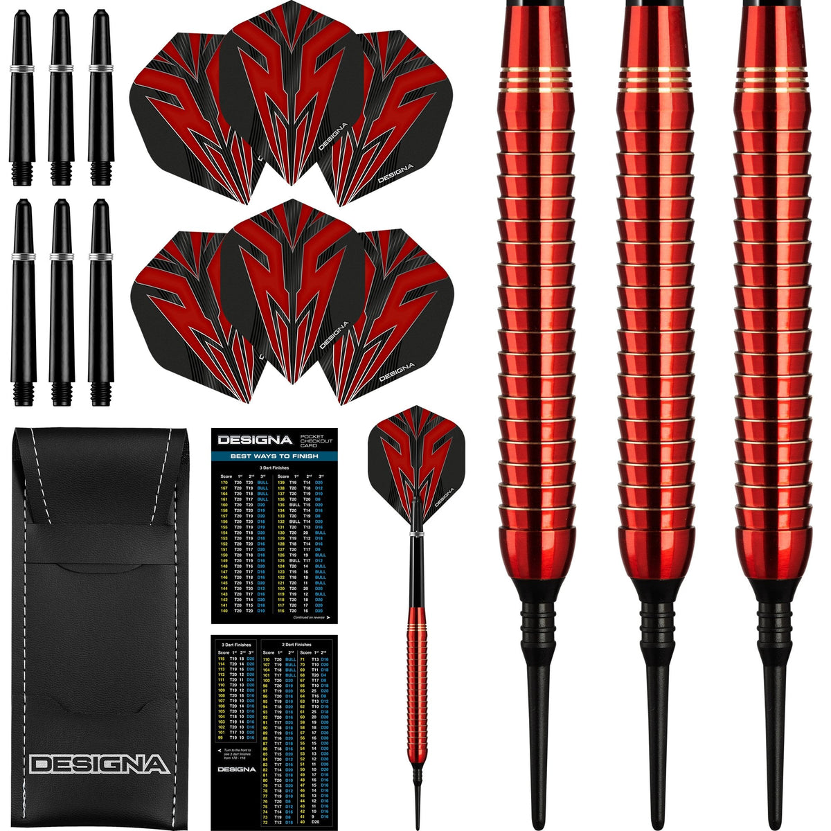 Designa Darts Black Shadow V2 Micro Grip Arrière M2 22 grammes Designa Darts Black Shadow V2 Micro Grip Arrière M2 22 grammes