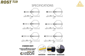 Cuesoul ROST T19 Carbon Integrated Dart Shaft and Flight - Standard Shape