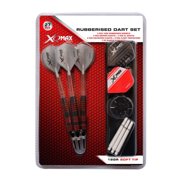 XQMax - XQMax Rubberized Soft Tip Dart Set - with Extras - Black - 18g